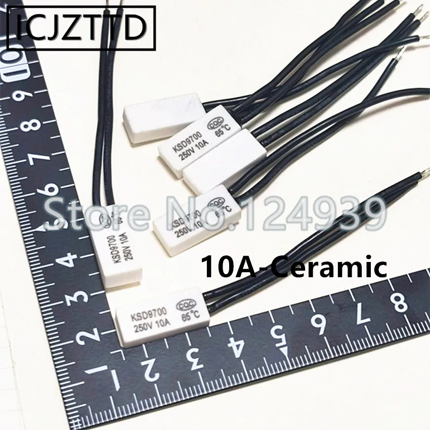 KSD9700 Temperatura Cerâmica Termostato, Interruptor de Controle Térmico, Normal Fechar, Aberto, NC, NÃO, Grau 85, 90, 95, 100, 110, 115, 10A, 250V