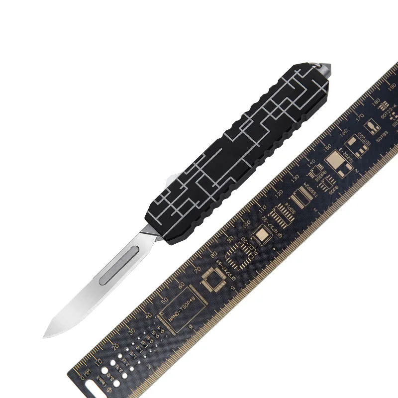 Aluminum Alloy Scalpel Outdoors Multi-tool New Cutting Knife Black EDC Best With 10pcs Surgical Blades