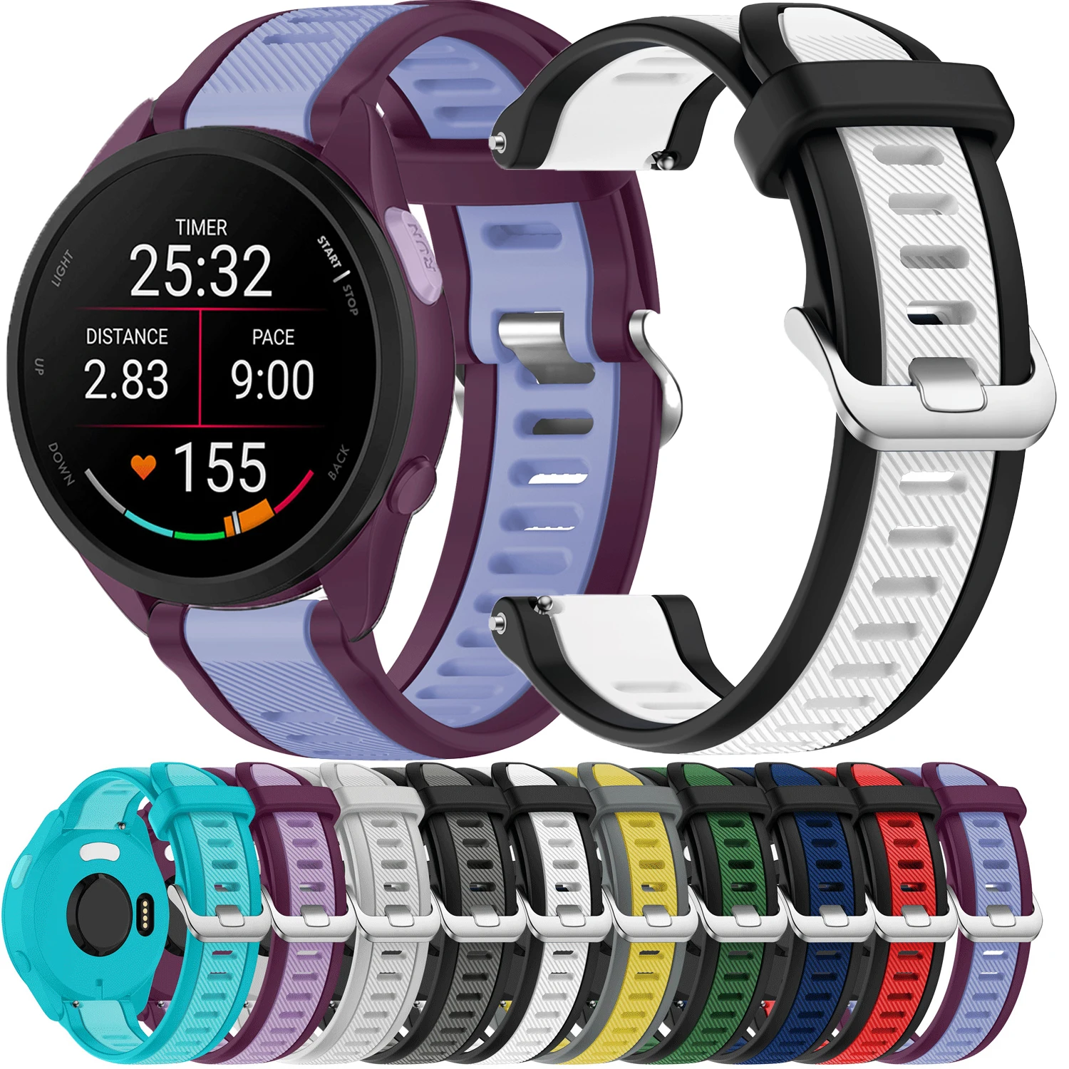Versatile Silicone Watch Strap - Multiple Sizes Available