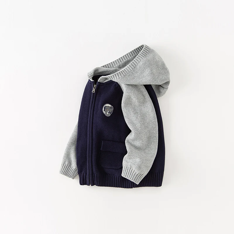 Dave Bella Children's Boy's Autumn Fashion Casual Hooded Sweater Cardigan Overcoat Tops Cotton Outdoor Sport DB3236761