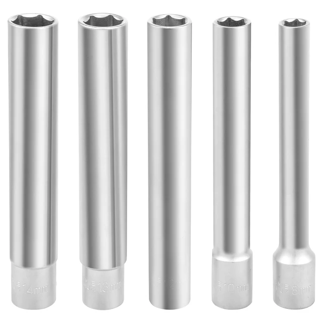 ชุดบ็อกซ์ขันหัว 3/8 นิ้ว 6 แฉก แบบสั้น/ยาว  วัสดุ CRV พร้อมประแจบ็อกซ์  หัวบ็อกซ์  อะแดปเตอร์สำหรับประแจทอร์ค 1