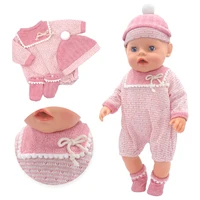Tenues de poupée pour nouveau-né de 13 à 18 pouces, pulls mignons, barboteuse, costume + chaussures, accessoires de poupée, cadeau d'anniversaire de Festival 6