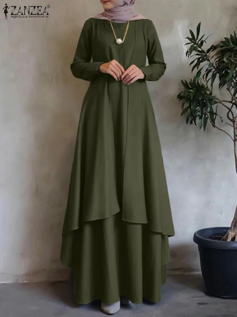 Autumn Fashion Muslim Dress Women Long Sleeve Abaya 3 Autumn Fashion Muslim Dress Women Long Sleeve Abaya 3