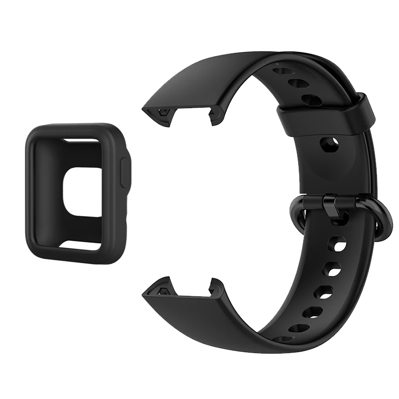 Premium Silicone Strap with Soft Case - Replacement Watchband for Xiaomi Mi Watch/Redmi/Poco