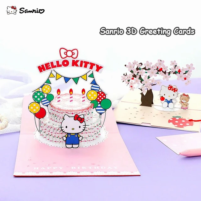 Hello Kitty and Friends Sanrio Rainbow Greeting Card by Kei Caragh