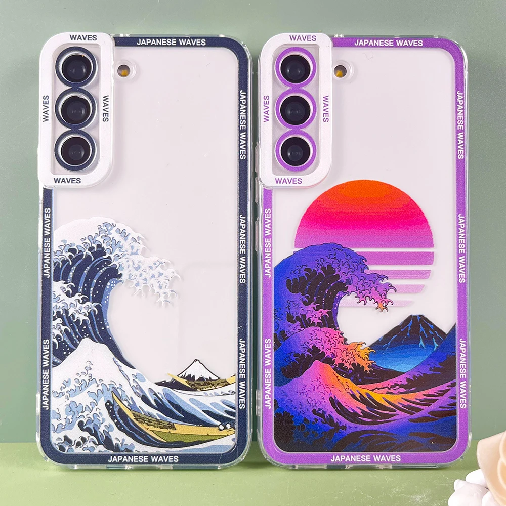 Coque-souple-avec-vagues-de-style-japonais-coque-pour-Samsung-Galaxy ...