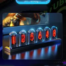  Rgb Aluminum Alloy Pseudo-Glow Tube Clock Ips Computer Desktop Clock Ornament Destiny Stone Gate Cyberpunk 