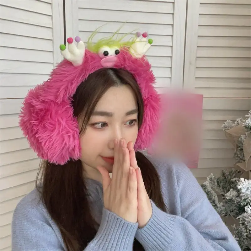 Soft Plush Ear Warmer Winter Warm Women Fluffy Monsters Earflap Outdoor Cold Protection EarMuffs Ear Cover Outdoor Cover