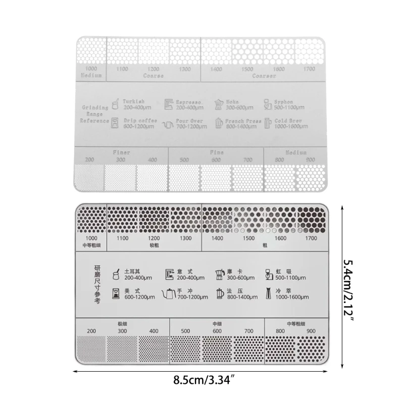 2024 New Stainless Steel Coffee Reference Card Metal Coffee Size Ruler Professional Coffee Bean Grinder Accessories images - 6