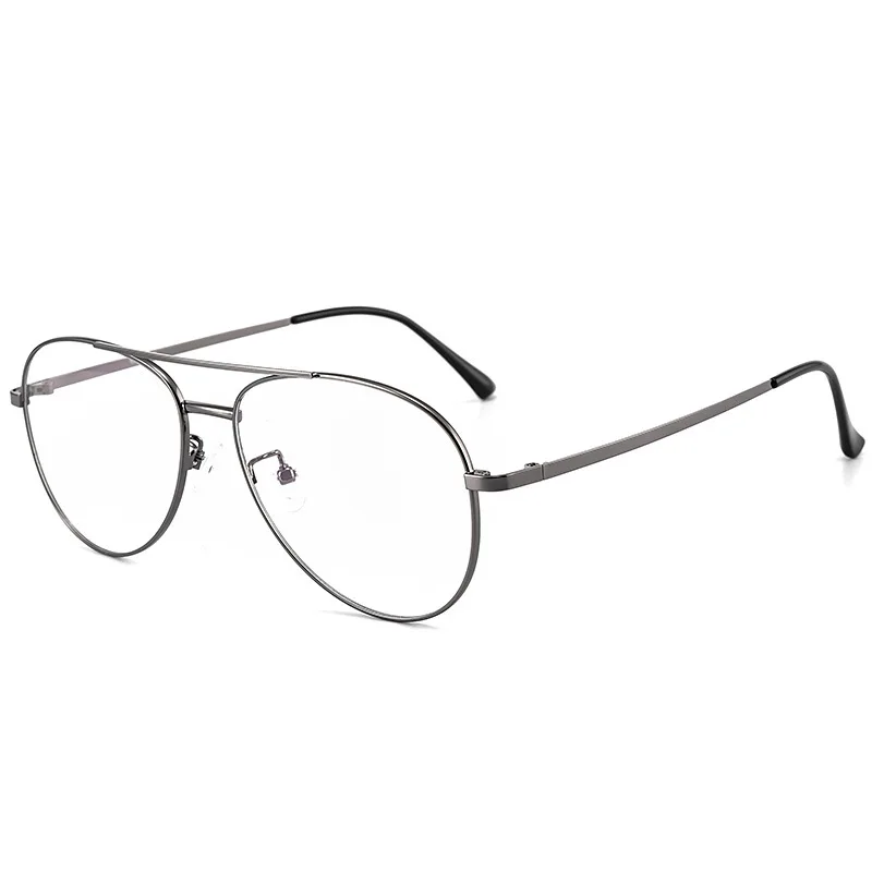 Fashion Plus Size Aviator Eyeglasses Vintage Titanium Eyewear Prescription Glasses Frame Men 2194-C