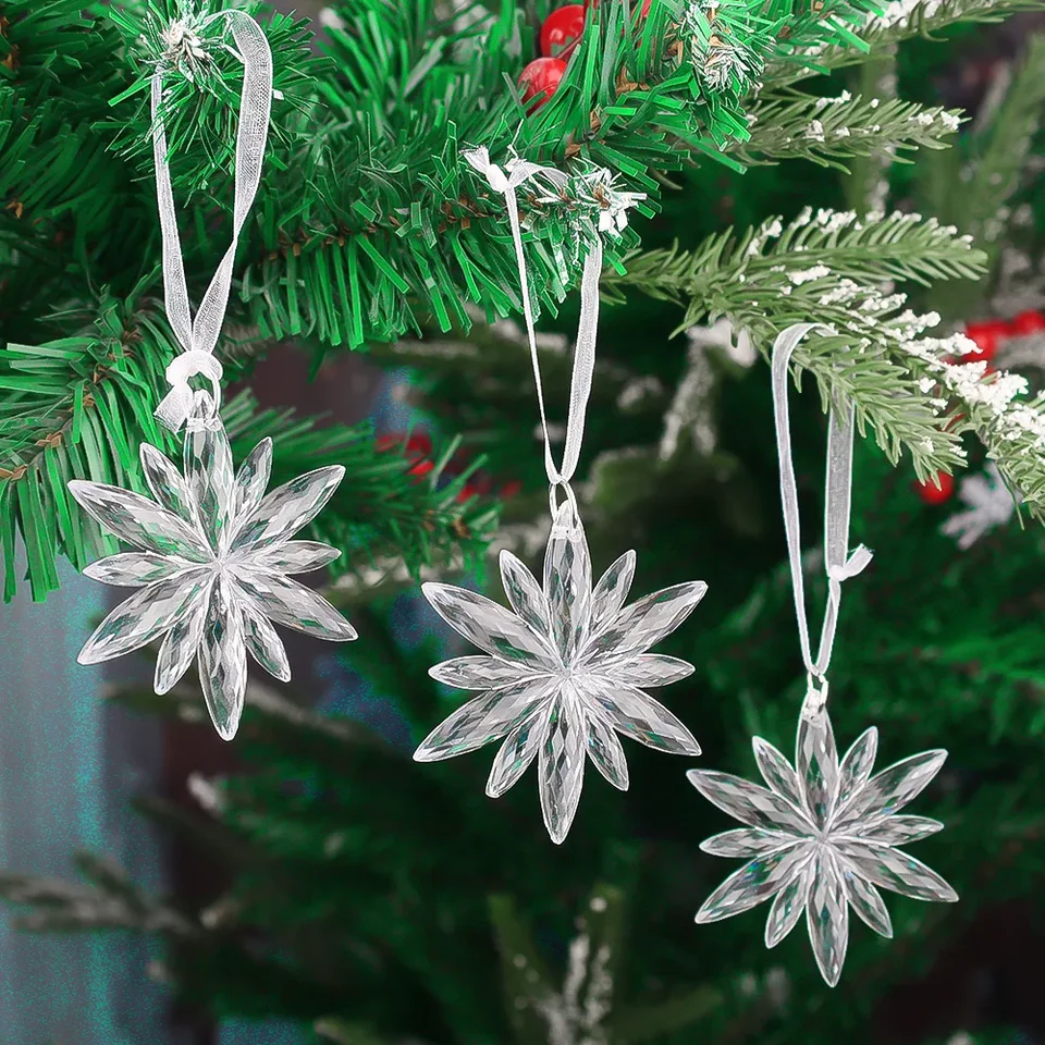 Adornos árbol Cristal Acrílico 47 Adornos Navideños De Copos De Nieve Y  Carámbanos - Cristal Acrílico - Para Árbol Y Decoración Decoración Invierno  Acrílico, image size:960x960