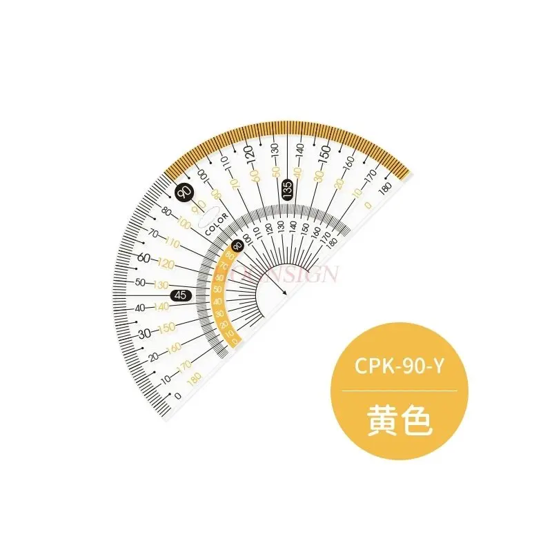 1개 고투명도 각도기, 반원형 미터, 명확하고 내구성이 뛰어난 각도, 정확한 수치값
