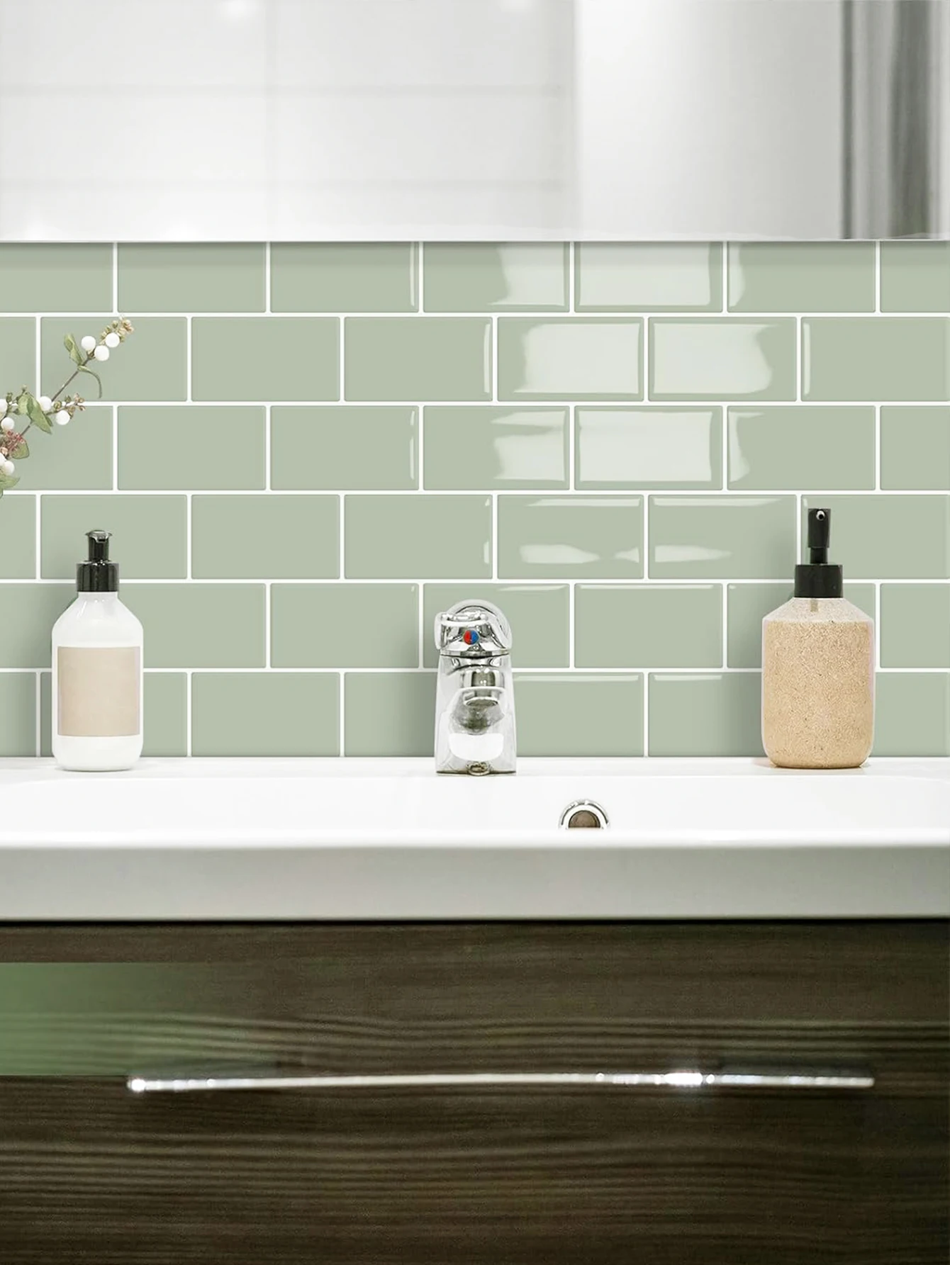Tile adhesive backing detail