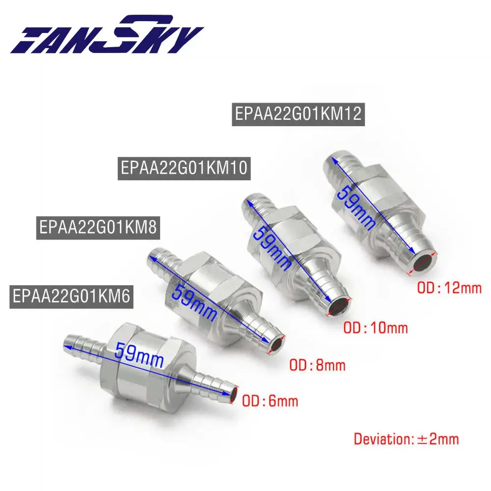 TANSKY Aluminium Alloy One Way Check Valve Fuel Non Return Check Valve Petrol Diesel Oil Gas EPAA22G01KM