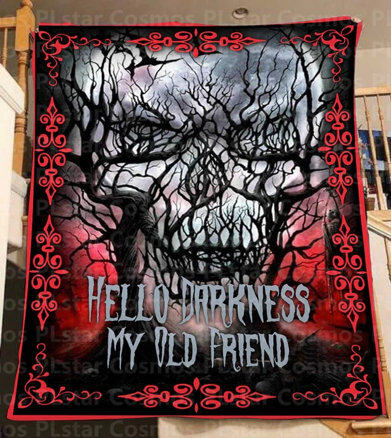

Skull Halloween Blanket HappyThrow Blanket, Spooky Home Decor for Party Night,Creepy Decoration October Nightmare Halloween Gift