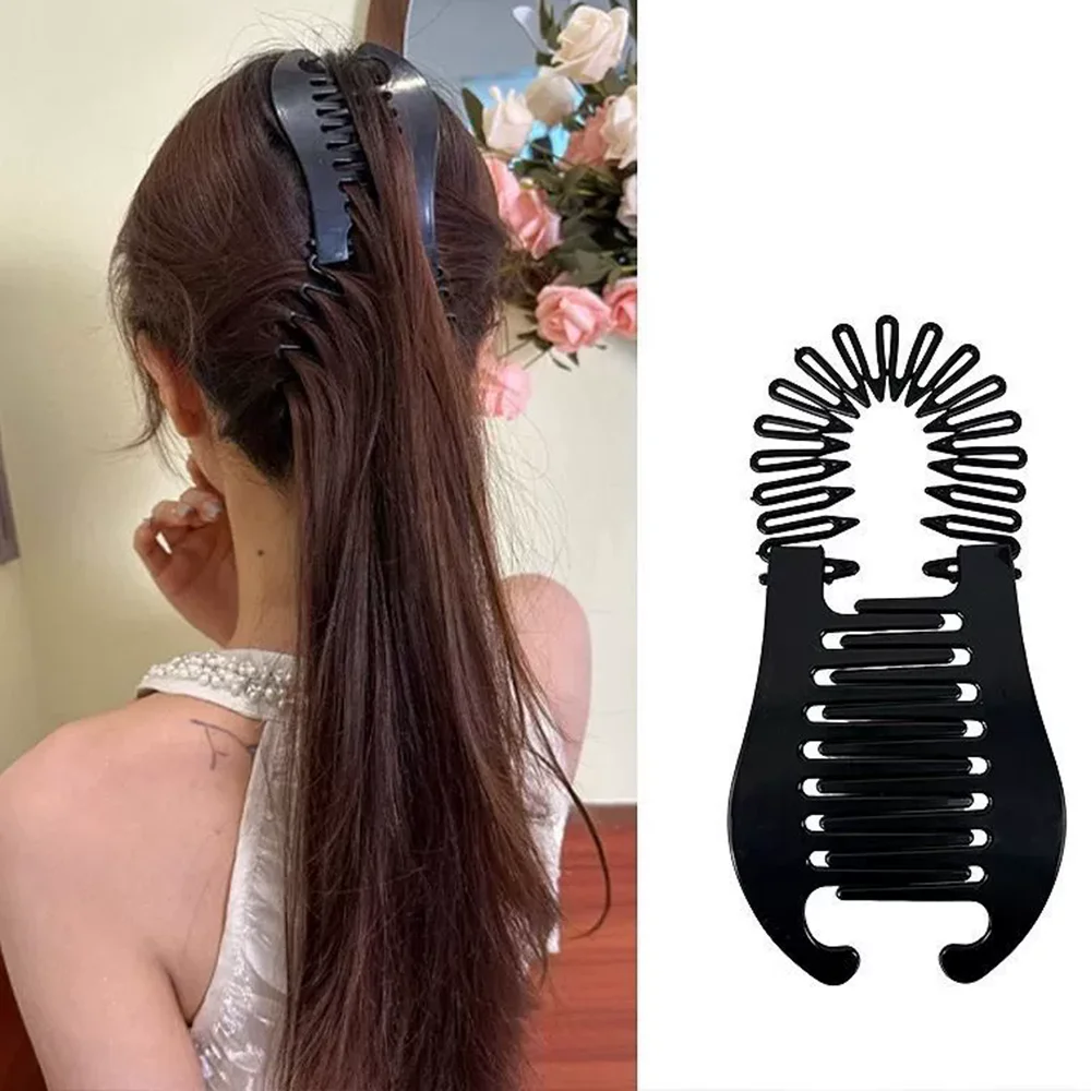 New Korean Hair Comb Fashion Girls Styling Ponytail Hair Clip Plastic Headwear Hairpin Banana Clip Vertical Clip Hair Tool