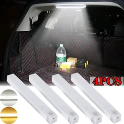 Car Sensor Light for Floor Trunk Hood USB Rechargeable Automatic Induction White Warm Light Bar Magnetic Maual/Sensing Mode Lamp