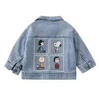 snoopy Baby Denim Jacket 2024 Spring New Children's Clothing Boys and Girls Top Cartoon coat  Denim Top Long Sleeve 2