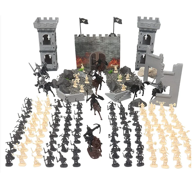

Ancient Soldier Figures Toy Middle Ages Army Infantry Archer Sword Shield Swordman Archaic Medieval Knights Cavalry Arrow Tower