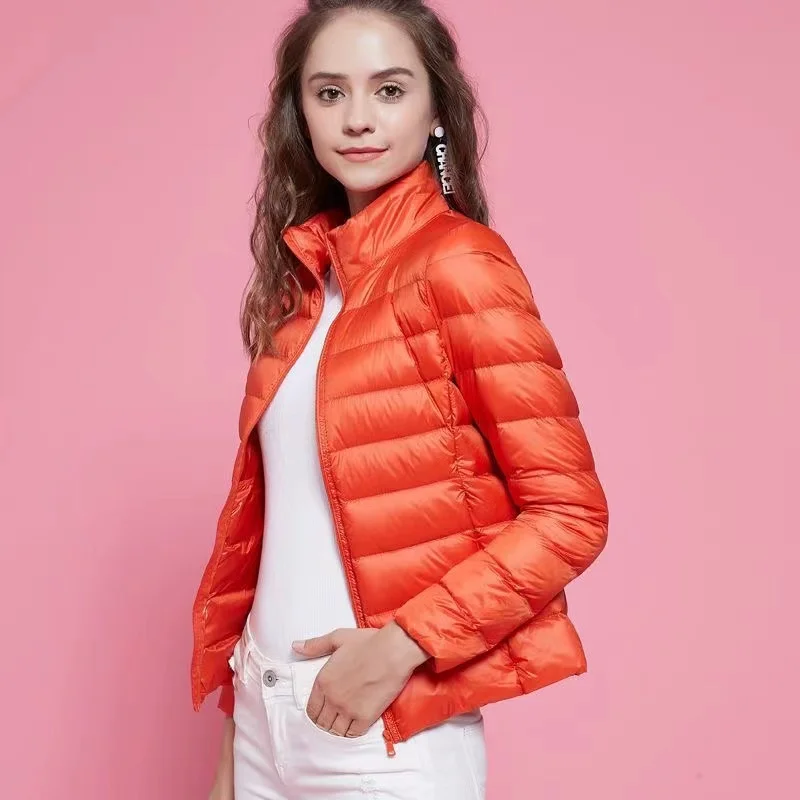 Korean Cheap Duck Down Jacket Female 2022 New Thin Short Ultra Light White Puffer Coat 5XL 6XL 7XL Winter Coats For Women