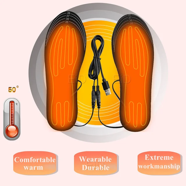 EiD-plantillas calentadas por USB para zapatos, almohadilla eléctrica para  calentar los pies, calentador de calcetines, esterilla para deportes al  aire libre, Invierno