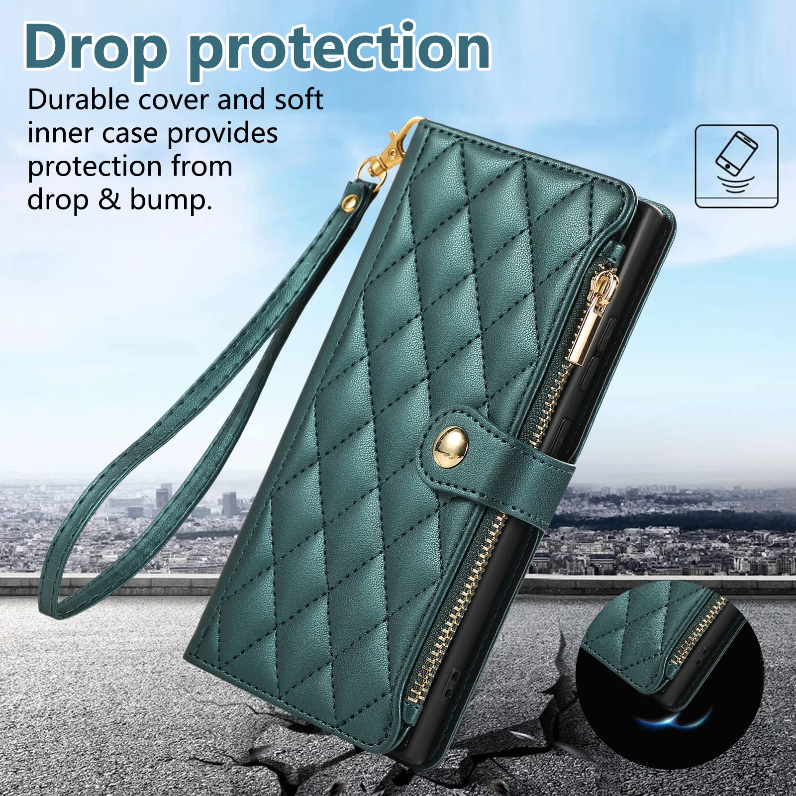 Crossbody Small Floral Print Multi-Color Chain Mobile Phone Leather Case