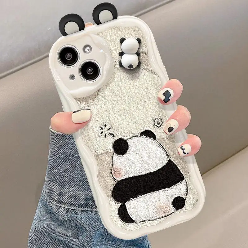 thumbnail image 1 of Phone Case For Xiaomi Redmi Note 13 Pro 12 4G 8 11 10 13 Pro Plus 12S Redmi 12 13C 12C 9C 10C 9A A1 A2 Plus Cover Cute 3D Panda, 1 of 5