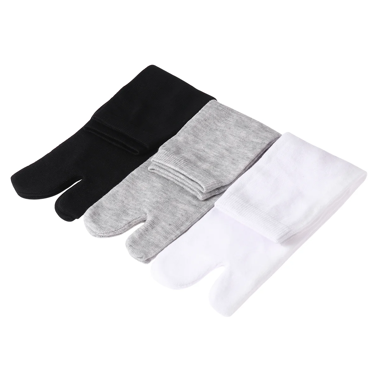 

ROSENICE 3 Pairs of Elastic Cotton Flop Socks (White+Grey+Black)