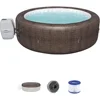 5 To 7 Person Inflatable Hot Tub Round Portable Outdoor Spa with 180 AirJets and  Energy Saving Cover, Bathtubs 1