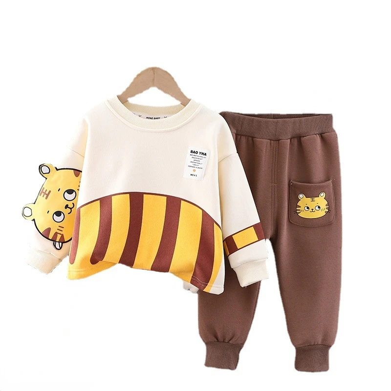 

New Autumn Baby Clothes Children Boys Girls Cartoon Thick T-Shirt Pants 2Pcs/Sets Toddler Casual Costume Infant Kids Sportswear