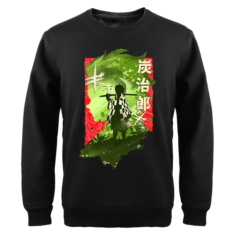 

Demon Slayer Anime Crewneck Hoodies Sweatshirts Mens Tanjirou Manga Kimetsu Streetwear Fleece Long Sleeve Moletom Sudaderas