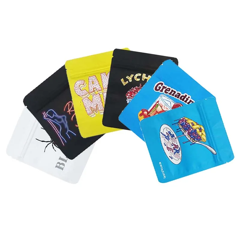 

1g 3.5g Plastic Food Storage Bag Stand Up Doypack Pouch Aluminum Foil Smell Proof Zip Lock Flower 3.5 Gram Mylar Bags With Lable