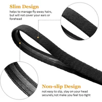4 Pieces Solid Thicken Non-Slip Elastic Sports Outdoor Headbands Hair Headbands for Men Exercise Hair Bands Sweatbands for Women - Image 5