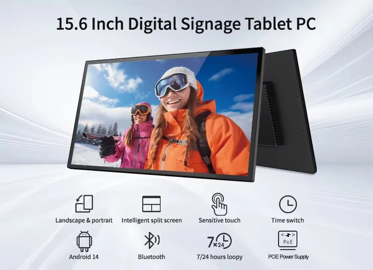Slim Edge Wall Mounted 15.6" Android POE Tablet Smart Home Control Panel IPS Scr