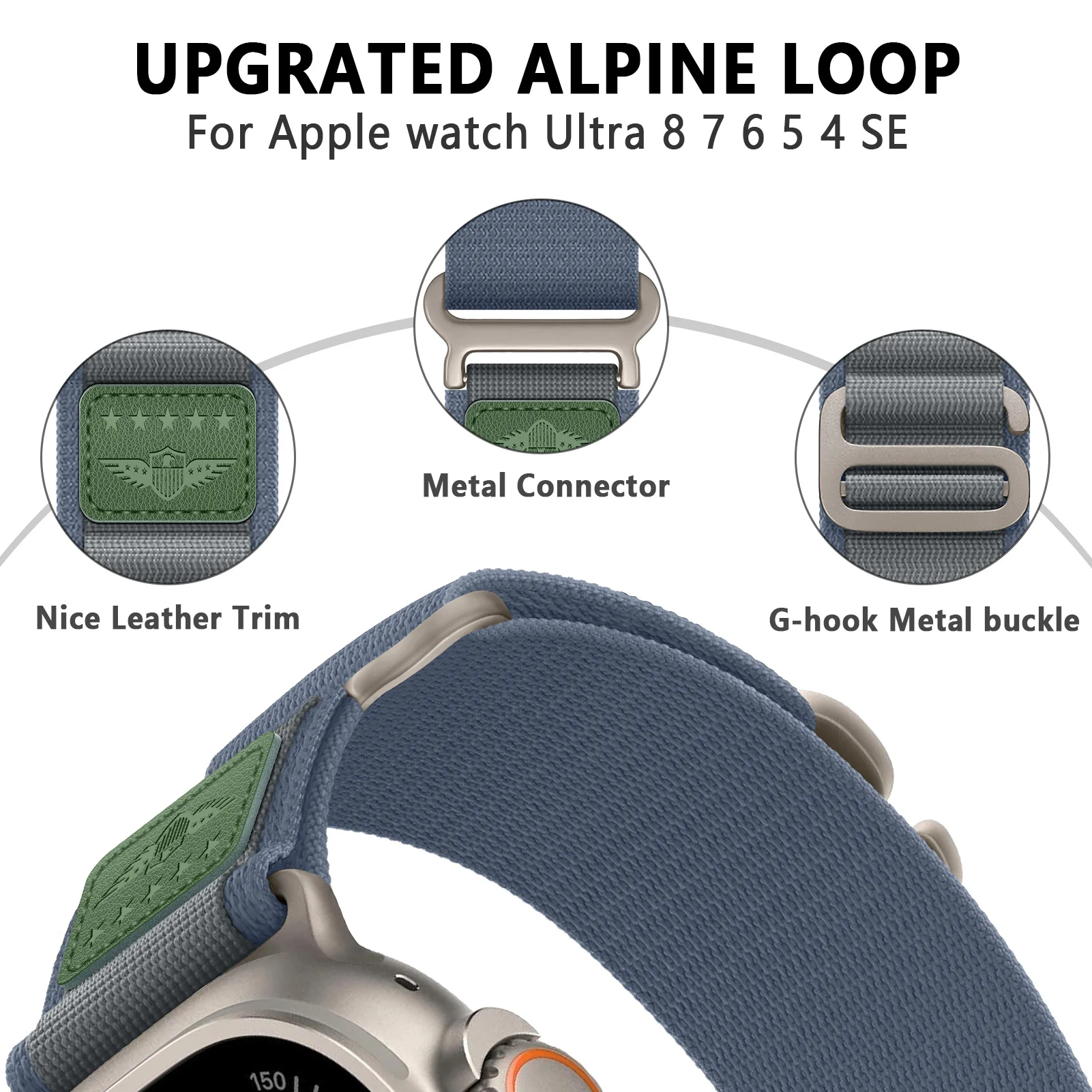 Alpine Loop for Apple Watch Band 44mm 40mm 45mm 41mm 49mm 42mm 46mm nylon bracelet correa iWatch series ultra 2 9 8 se 10 strap 3 Alpine Loop for Apple Watch Band 44mm 40mm 45mm 41mm 49mm 42mm 46mm nylon bracelet correa iWatch series ultra 2 9 8 se 10 strap – Bild 3