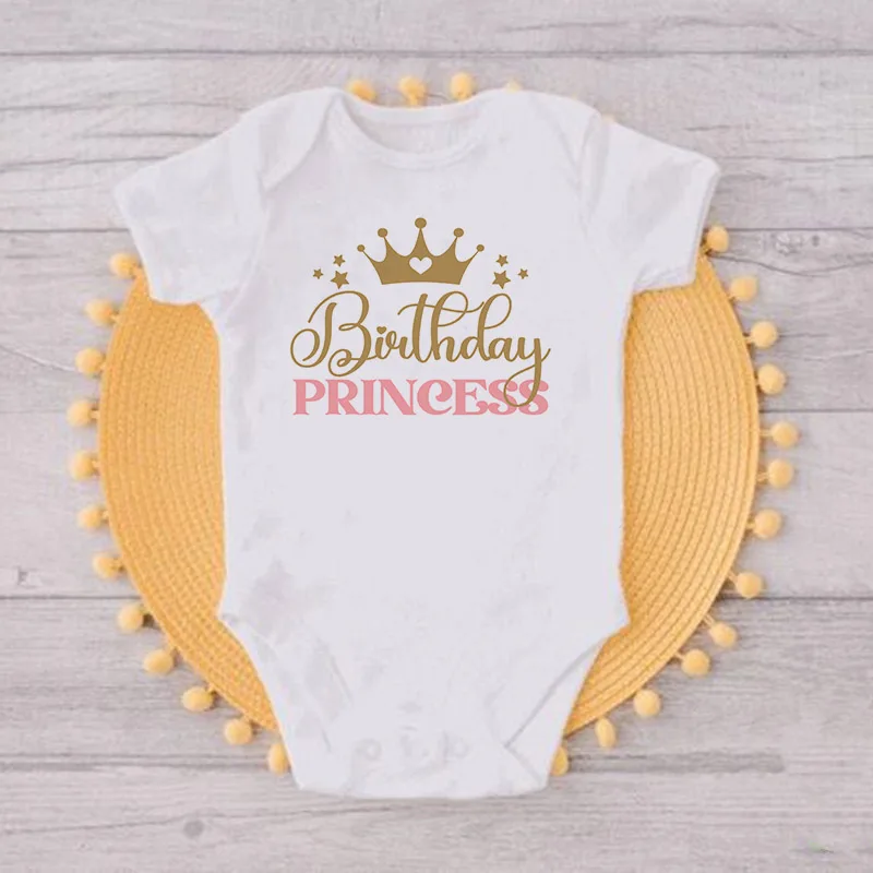 Birthday Princess Family Matching Clothes Mother Father Kid T Shirt Tops Baby Bodysuit Girl Birthday Party Look Outfits T-shirts 6