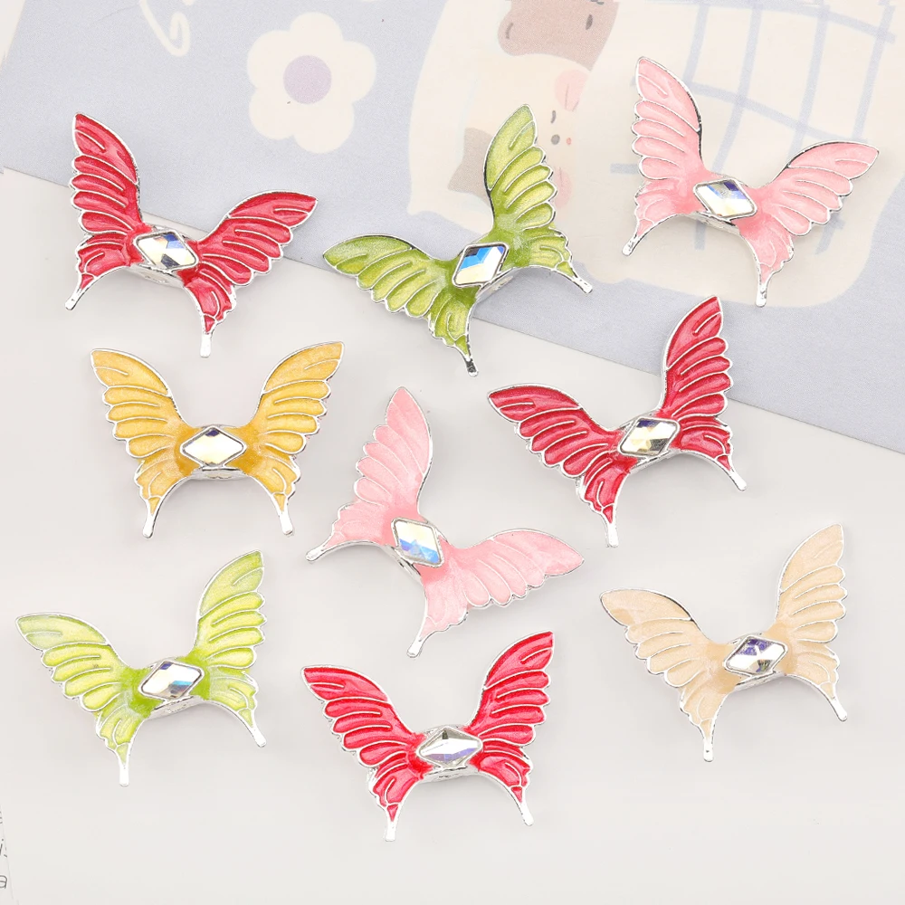 Cordial Design 100Pcs 29*35MM Jewelry Findings & Components/Alloy/Butterfly Shape/Oil Drop Effect/Hand Made/DIY Jewelry Making - cordial