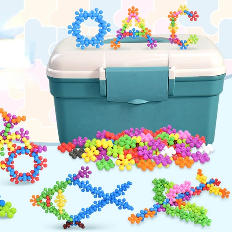 400 Pieces Plum Blossom Building Blocks Bricks STEM Toy Kids Montessori Educational Building Interlocking Puzzle Toys Discs Gift