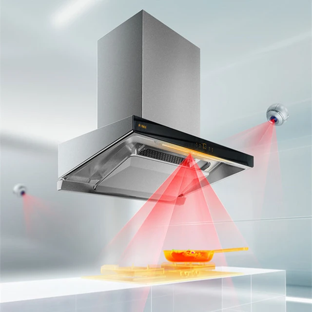 Top Suction Range Hood Household Automatic Cleaning Kitchen Hood Exhaust Extractor  Cocina Campana - AliExpress