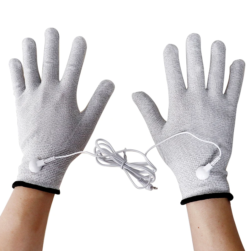EMS Massage Gloves Socks Bracers Conductive Silver Fiber Electric Body Massager Electrode Treatment Accessories Cable