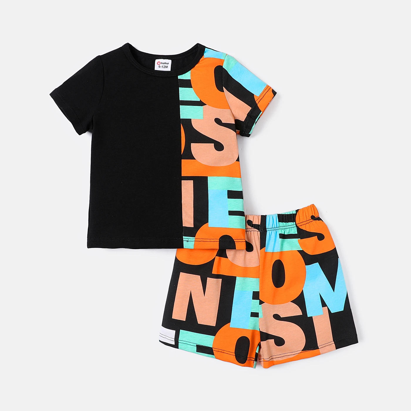 

PatPat 2pcs Baby Boy 100% Cotton Short-sleeve Letter Print Tee and Shorts Set