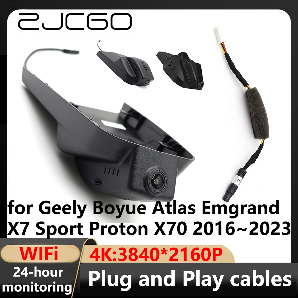 

ZJCGO 4K Wifi 3840*2160 Car DVR Dash Cam Camera VIdeo Recorder for Geely Boyue Atlas Emgrand X7 Sport Proton X70 2016~2023