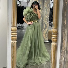 

Thinyfull Sexy Prom Dresses One Shoulder Evening Dress Party Dress Floor Length A-Line Tulle Celebrity Cocktail Gowns Plus Size