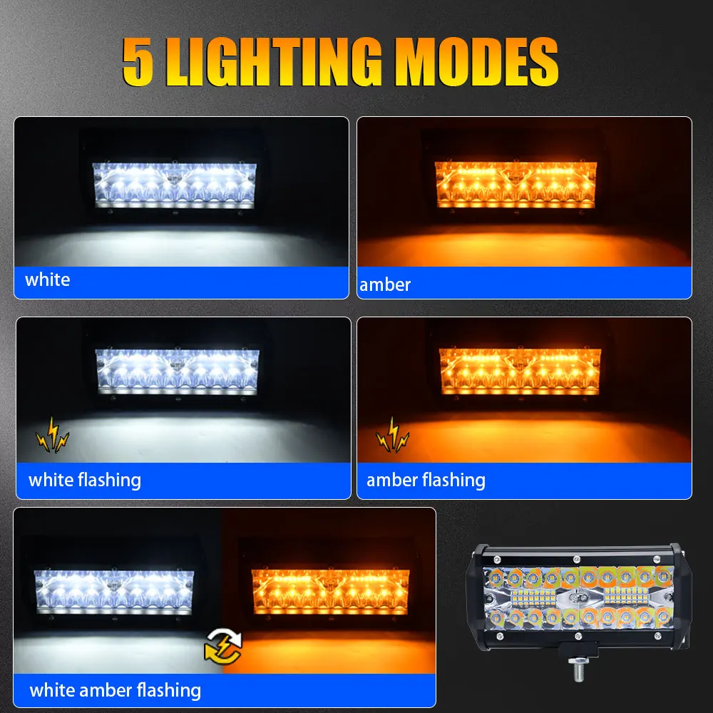 LED Mile Headlight Bar Running Off Road Boat Work Light Switch Wire Harness Driv