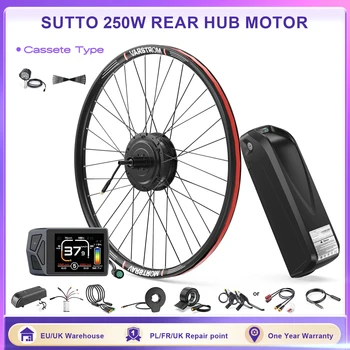 Varstrom x SUTTO 36V 250W Kit cassetta freno a disco motore mozzo posteriore con kit batteria 13Ah 24Ah Kit di conversione bici elettrica Ebike