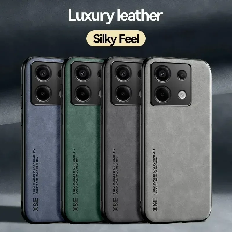 Case For Redmi Note 14 13 Pro Plus Poco X6 X5 Pro 14T Luxury Built-in Magnetic Car Holder Protection Phone Coque Fundas 2