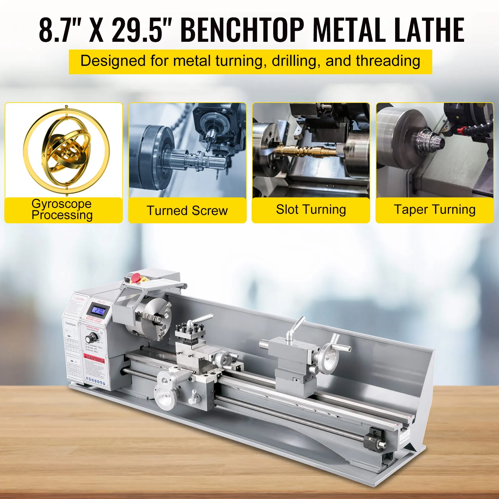 Metal Mini Lathe Machine for Counter Face Turning Drilling