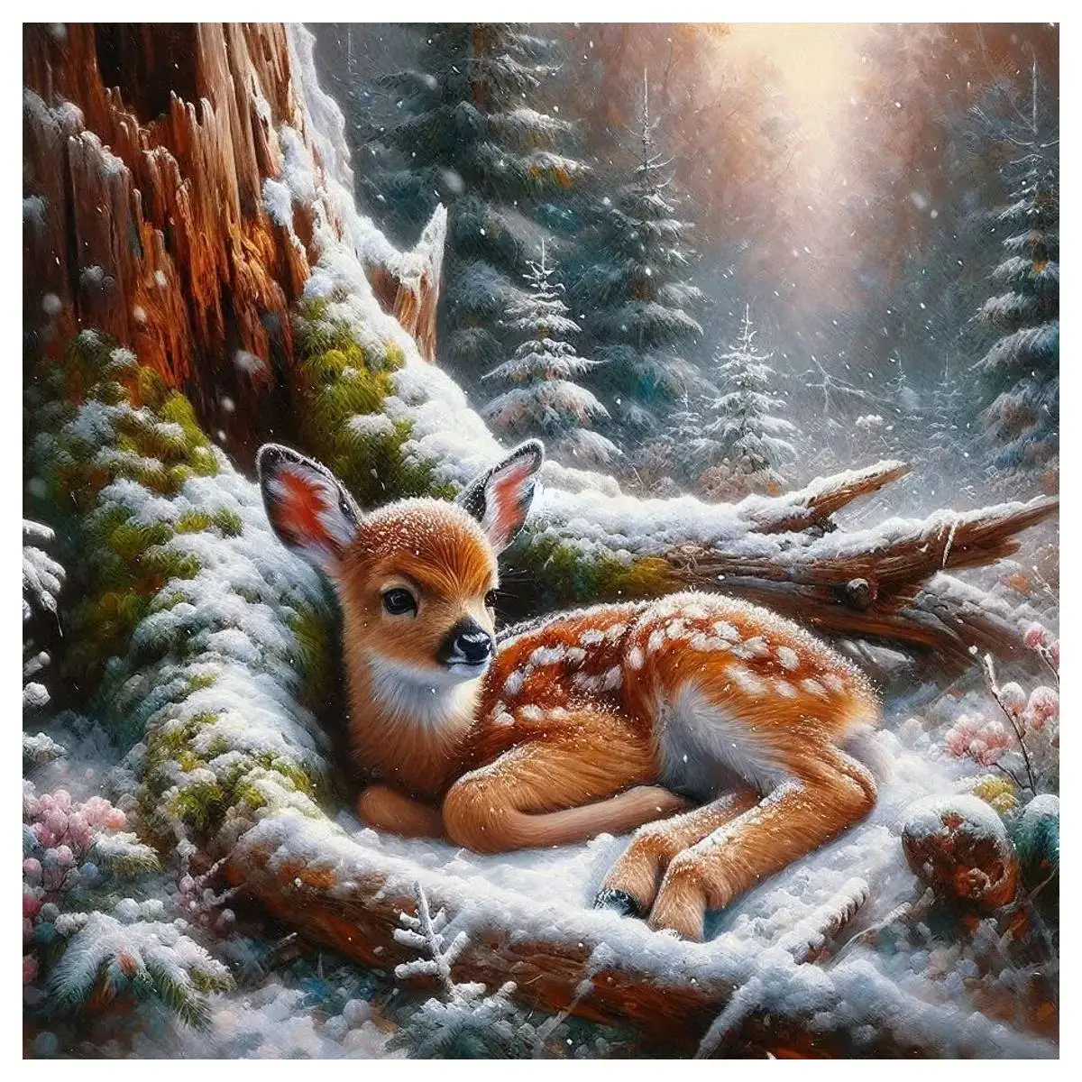 Waldhirsch 40X40CM/15,74 Zoll Kreuzstich-Set DIY 11CT/14CT Stickerei als Geschenk Kreuzstich-Sets Vollstickerei