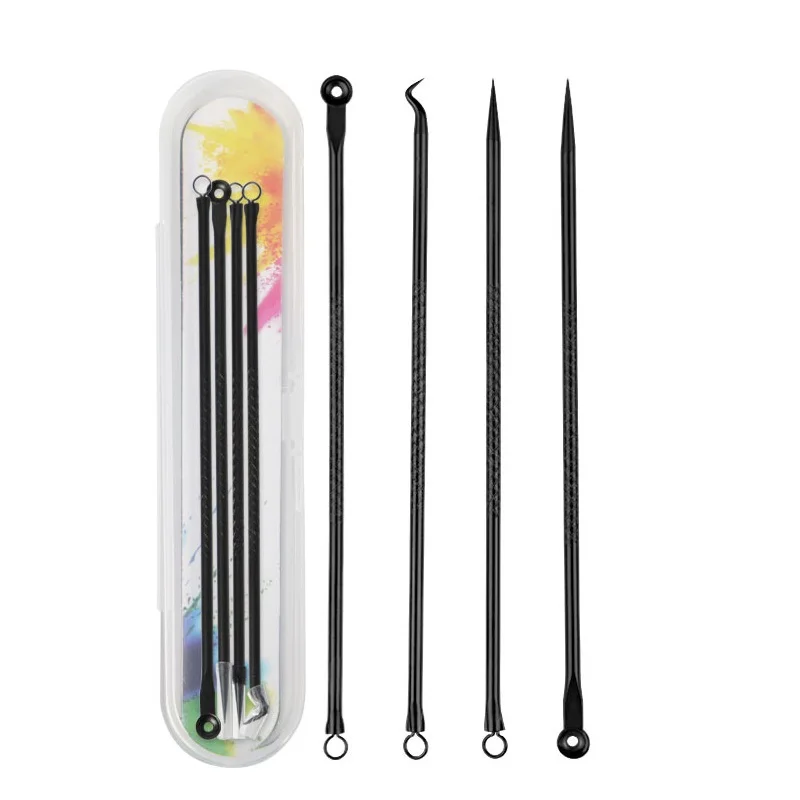 New 4PCS Face Cleaning Kit Pimple Removal Tool Blackheads Acne Remover Black Dots Remover Acne Tool Pimple Patches Acne LBHL17_voghion.com