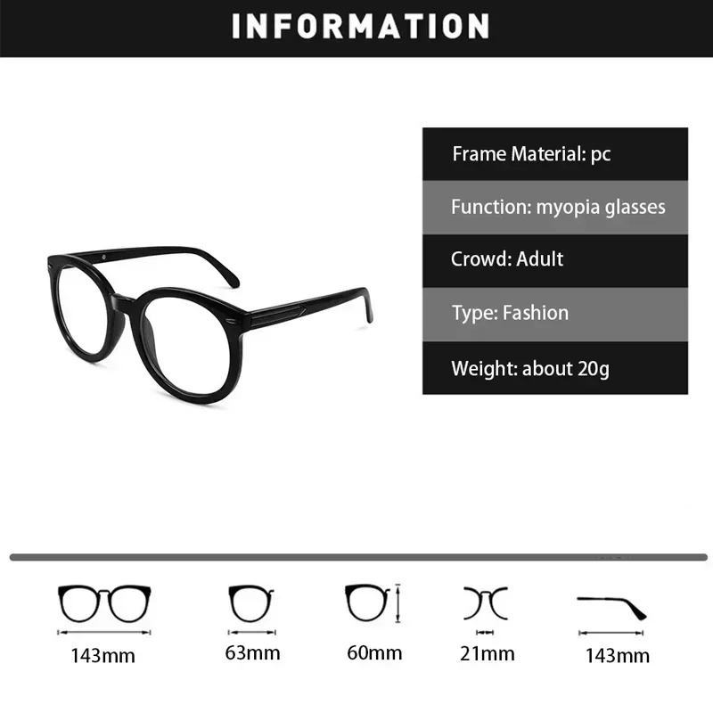 Stylish Fashion Reading Glasses for Women Men Round Frame Anti-blue Light Far Sight Eyeglasses Oversized Prescription Glasses 6